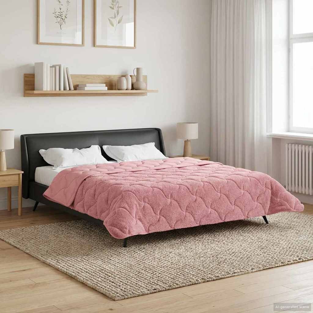 vidaXL Пълно годишно юрганче Патичено Розово 200 x 220 cm