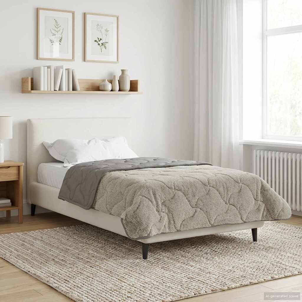 vidaXL Пълно годишно юрганче Патичено Светлосиво 155 x 220 cm