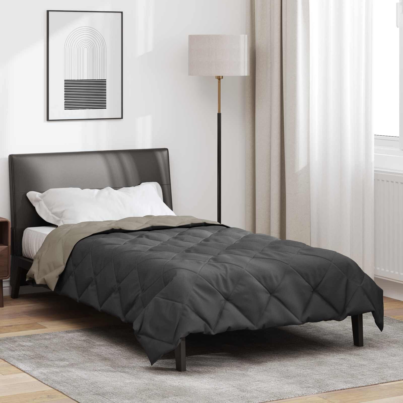 vidaXL Пълно годишно юрганче Светло сиво и антрацит 155 x 220 cm
