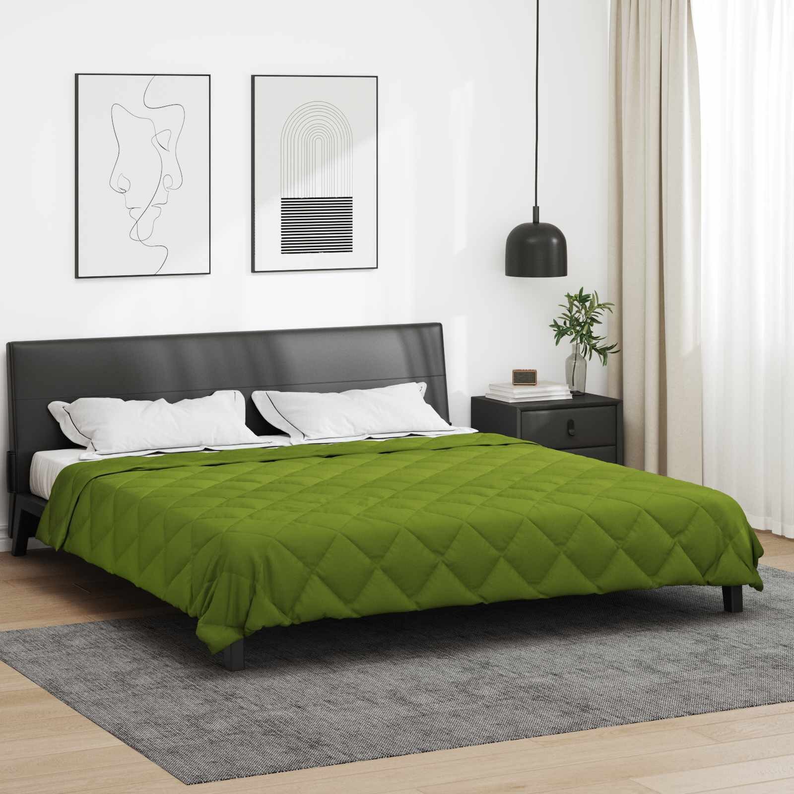 vidaXL Пълно годишно юрганче Зелен 200 x 220 cm Микрофибър