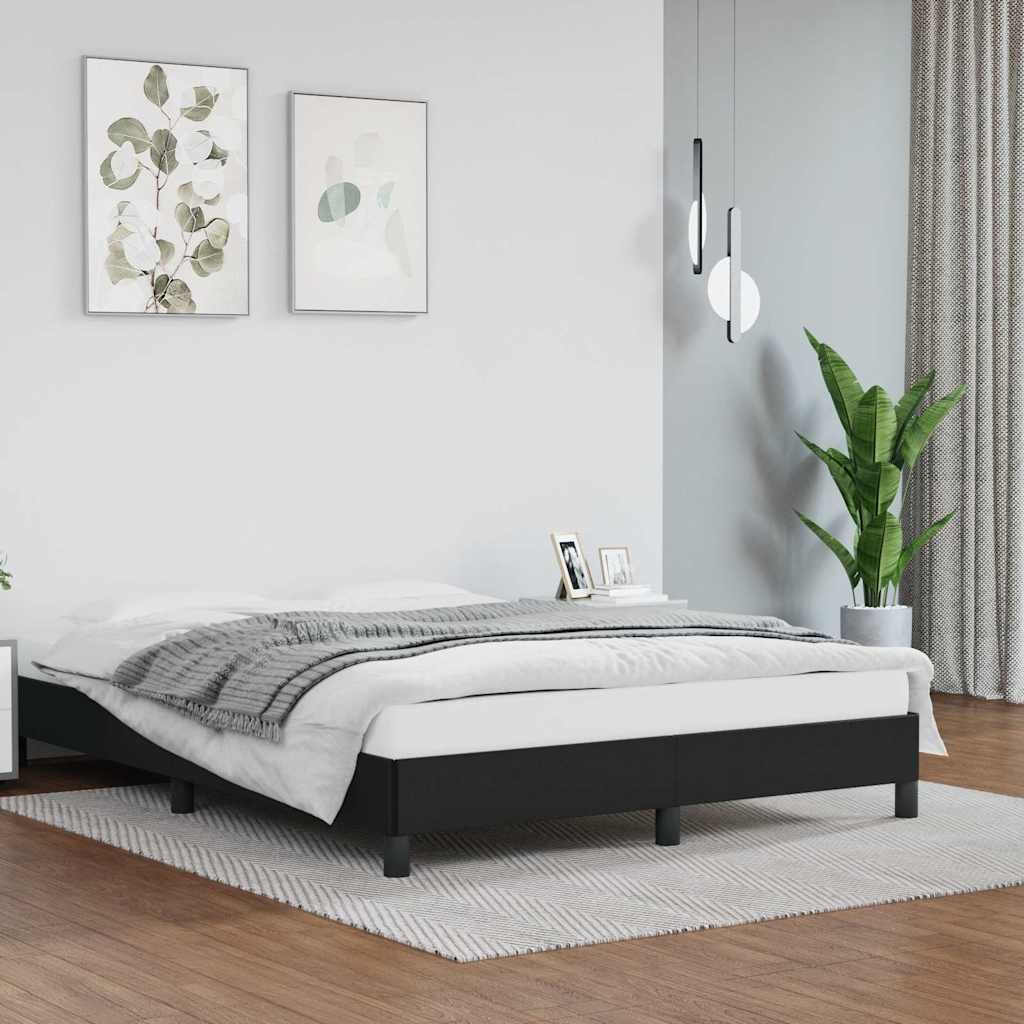 vidaXL Pамка за легло черна 140x200 см изкуствена кожа