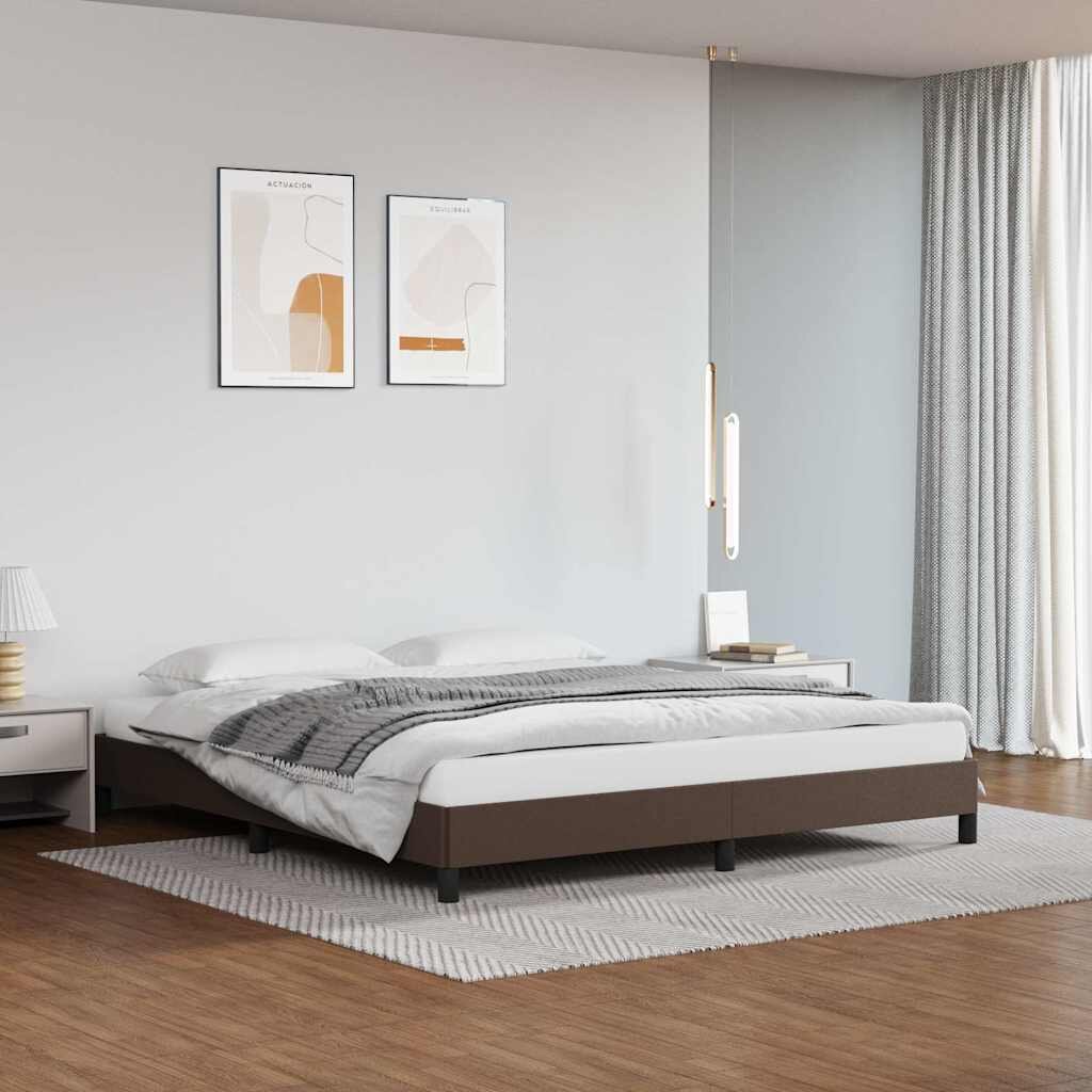 vidaXL Pамка за легло кафява 180x200 см изкуствена кожа