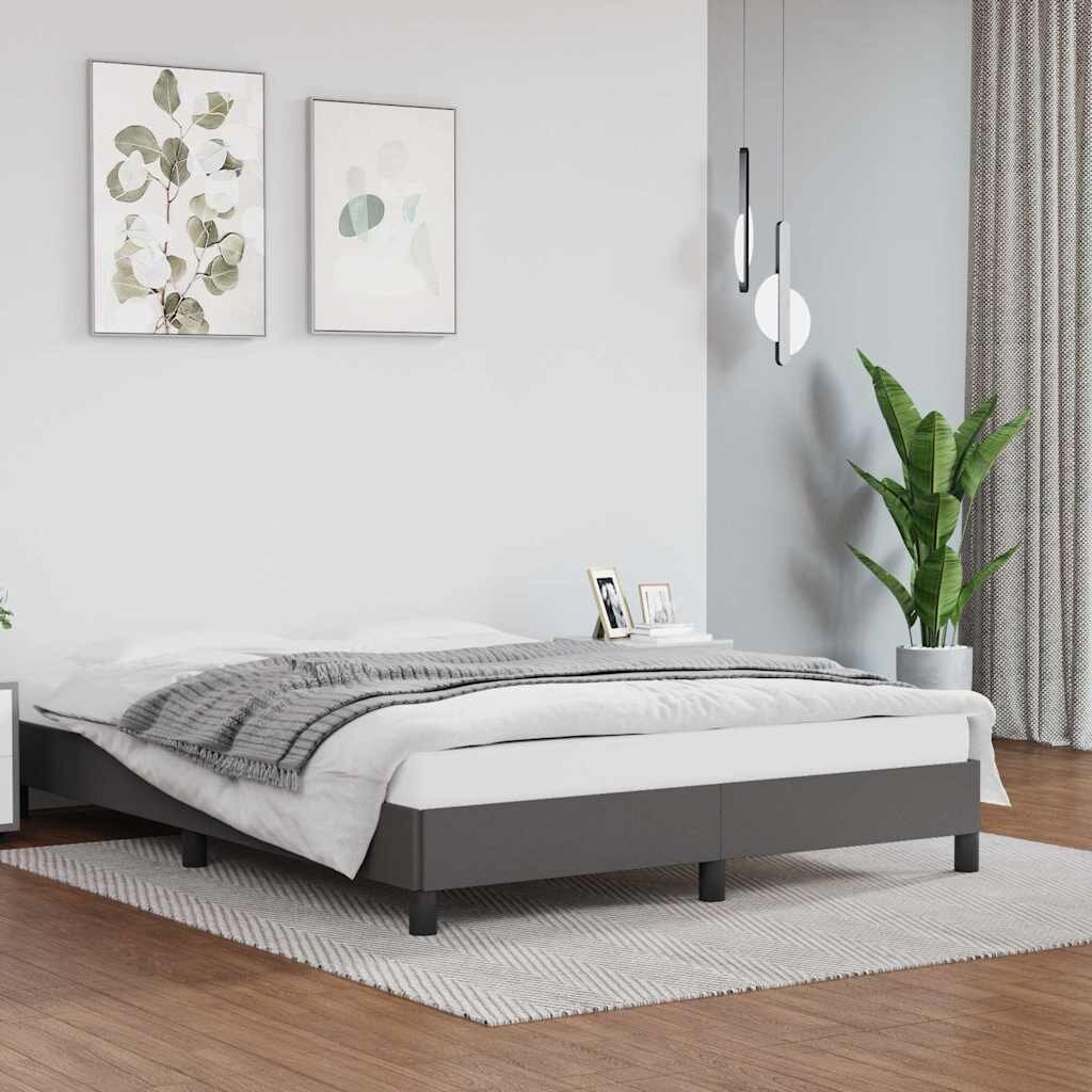 vidaXL Pамка за легло сива 140x200 см изкуствена кожа