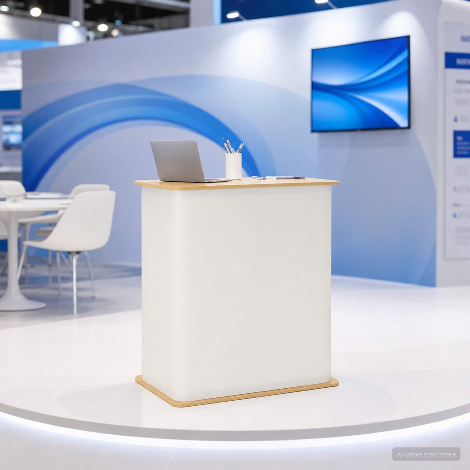 vidaXL Панаирен пулт Светло кафяво и бяло 80 x 40 x 93 см