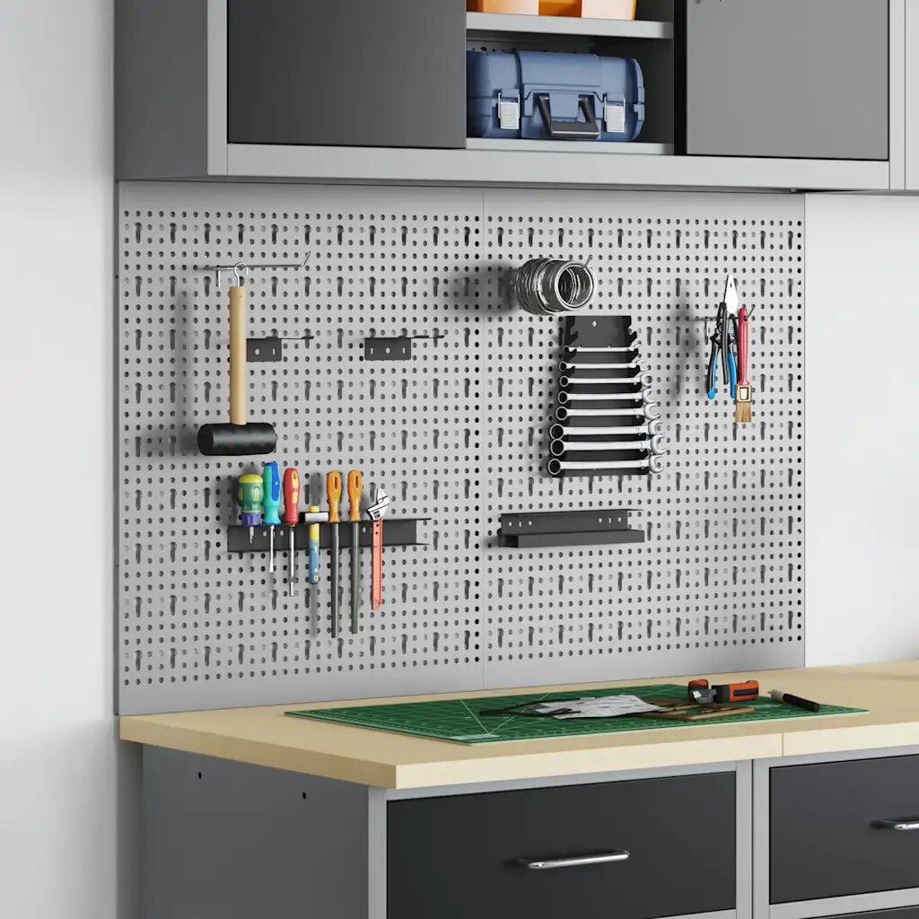 vidaXL Панел за инструменти 2 бр. Сив 100 x 1 x 60 см