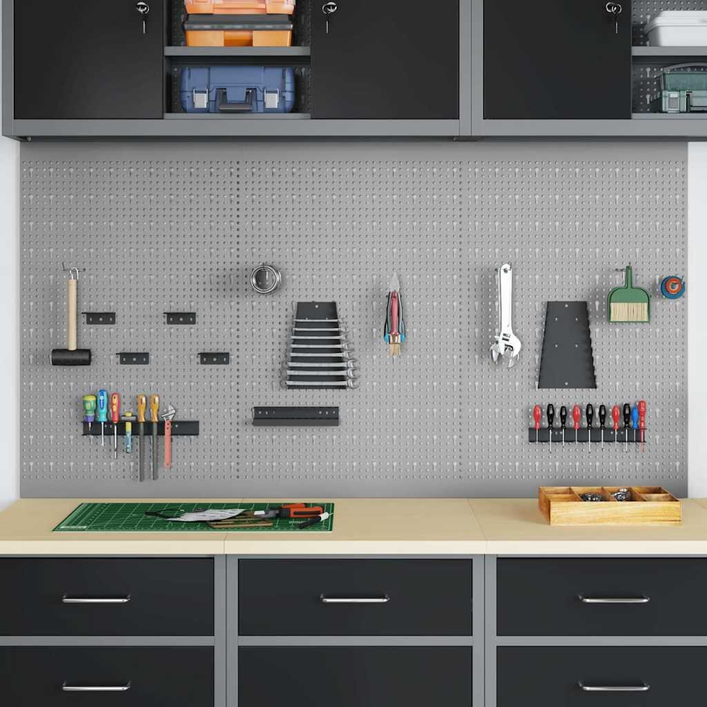 vidaXL Панел за инструменти 3 бр. Сив 150 x 1 x 80 см