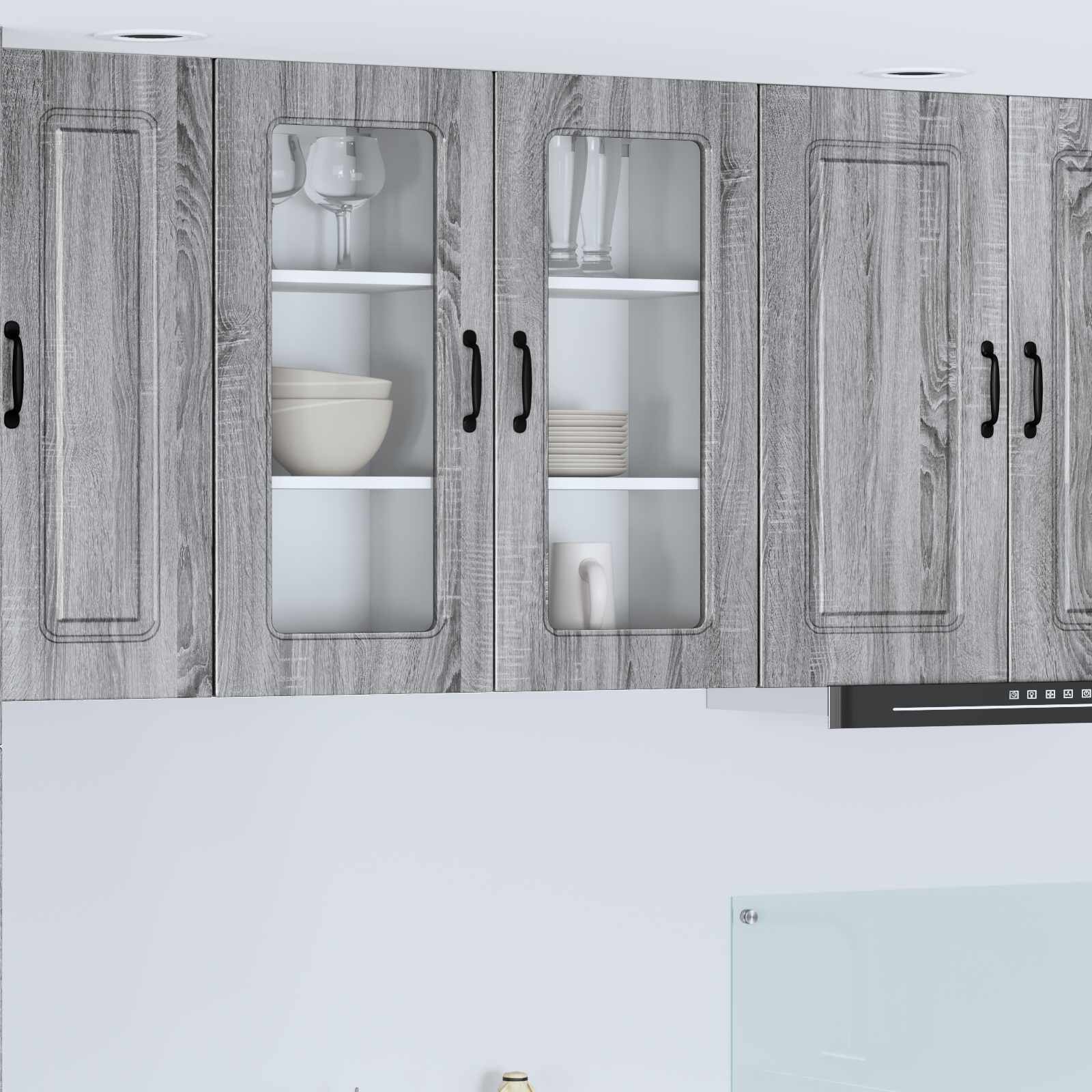 vidaXL Панел за миялна машина Kalmar 2 бр. Сив Сонома