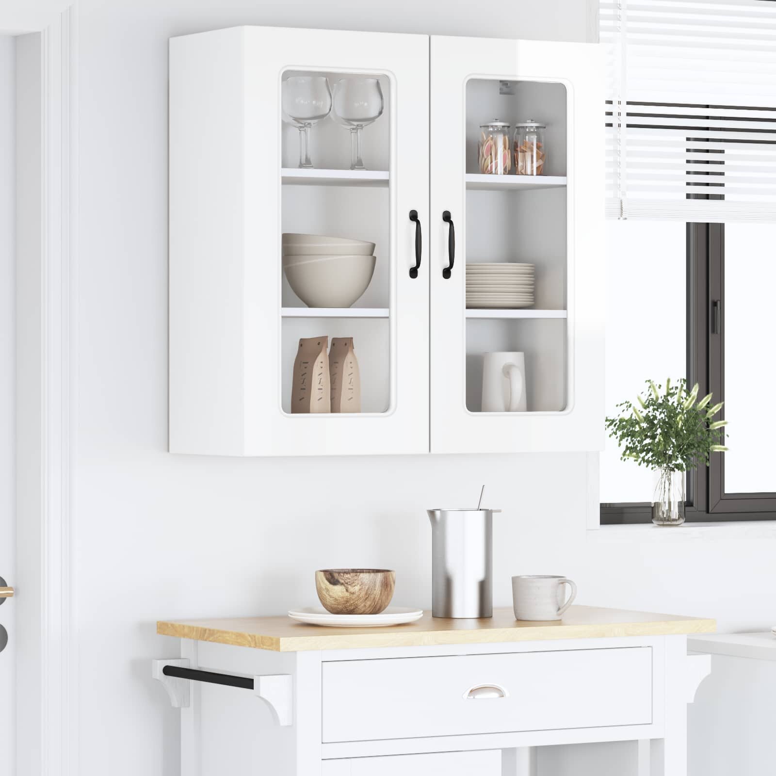vidaXL Панел за миялна машина Kalmar Лъскаво бяло 80 x 31 x 80 см