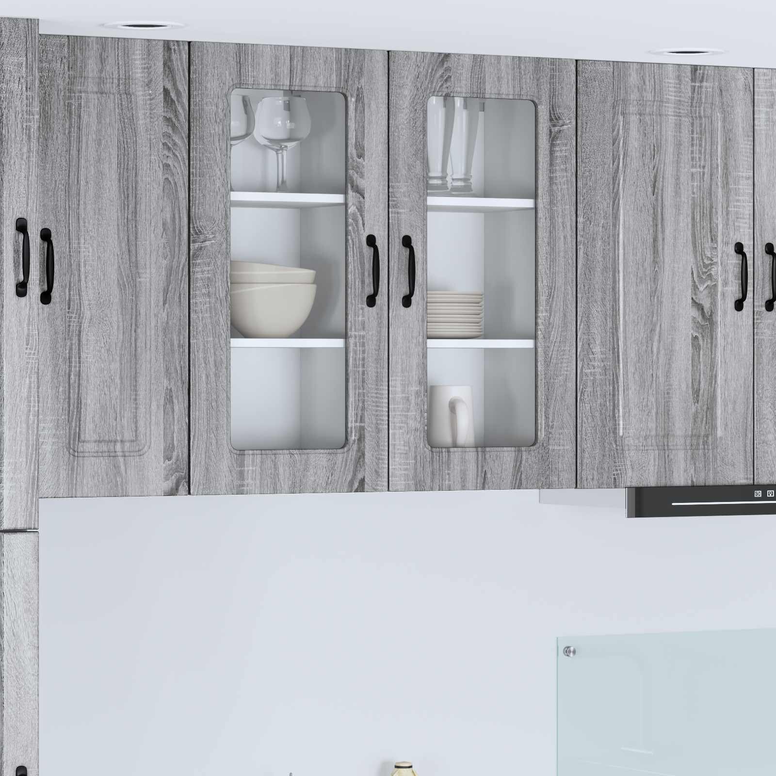 vidaXL Панел за миялна машина Kalmar Сив Сонома 40 x 31 x 80 см