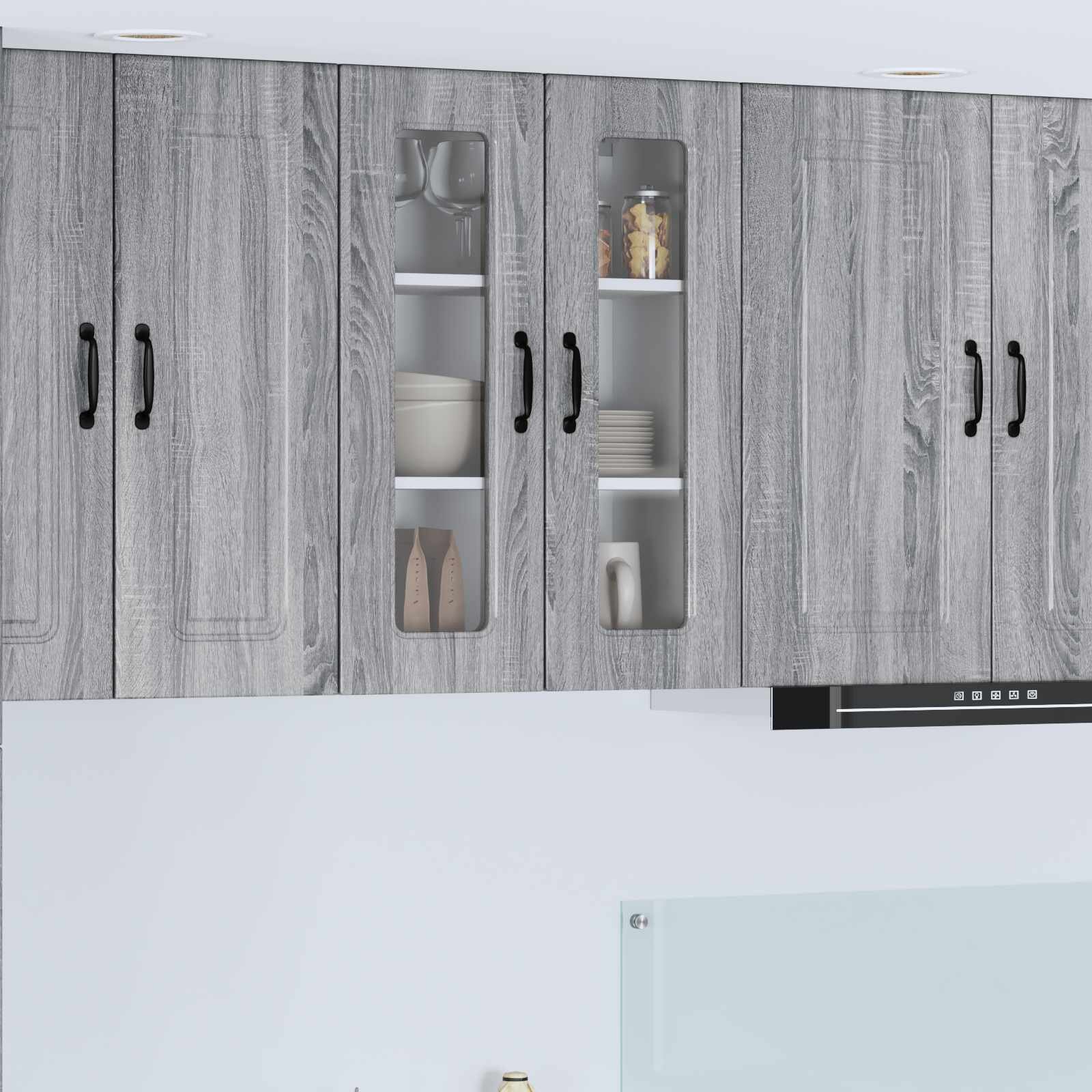 vidaXL Панел за миялна машина Kalmar Сив Сонома 60 x 31 x 80 см