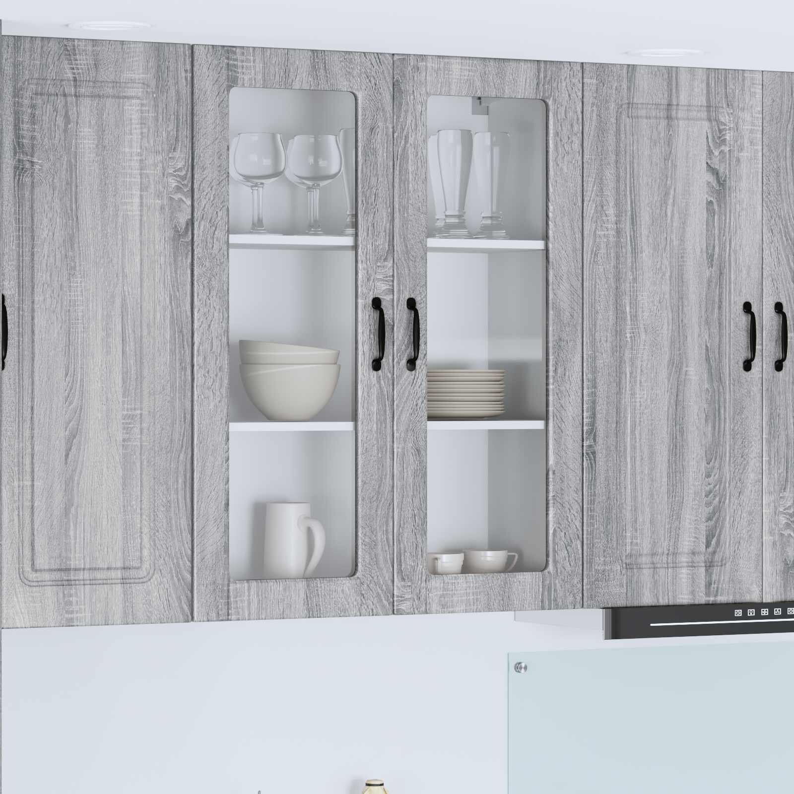 vidaXL Панел за миялна машина Kalmar Сив Сонома 80 x 31 x 100 см