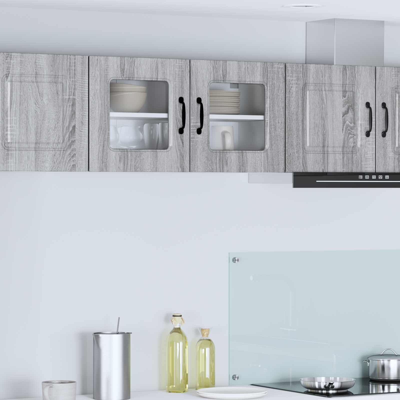 vidaXL Панел за миялна машина Kalmar Сив Сонома 80 x 31 x 40 см