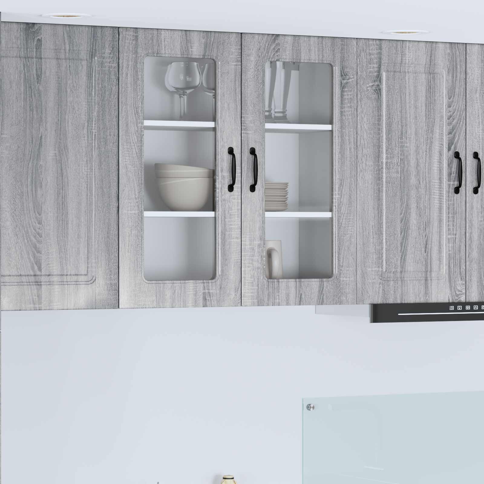 vidaXL Панел за миялна машина Kalmar Сив Сонома 80 x 31 x 80 см