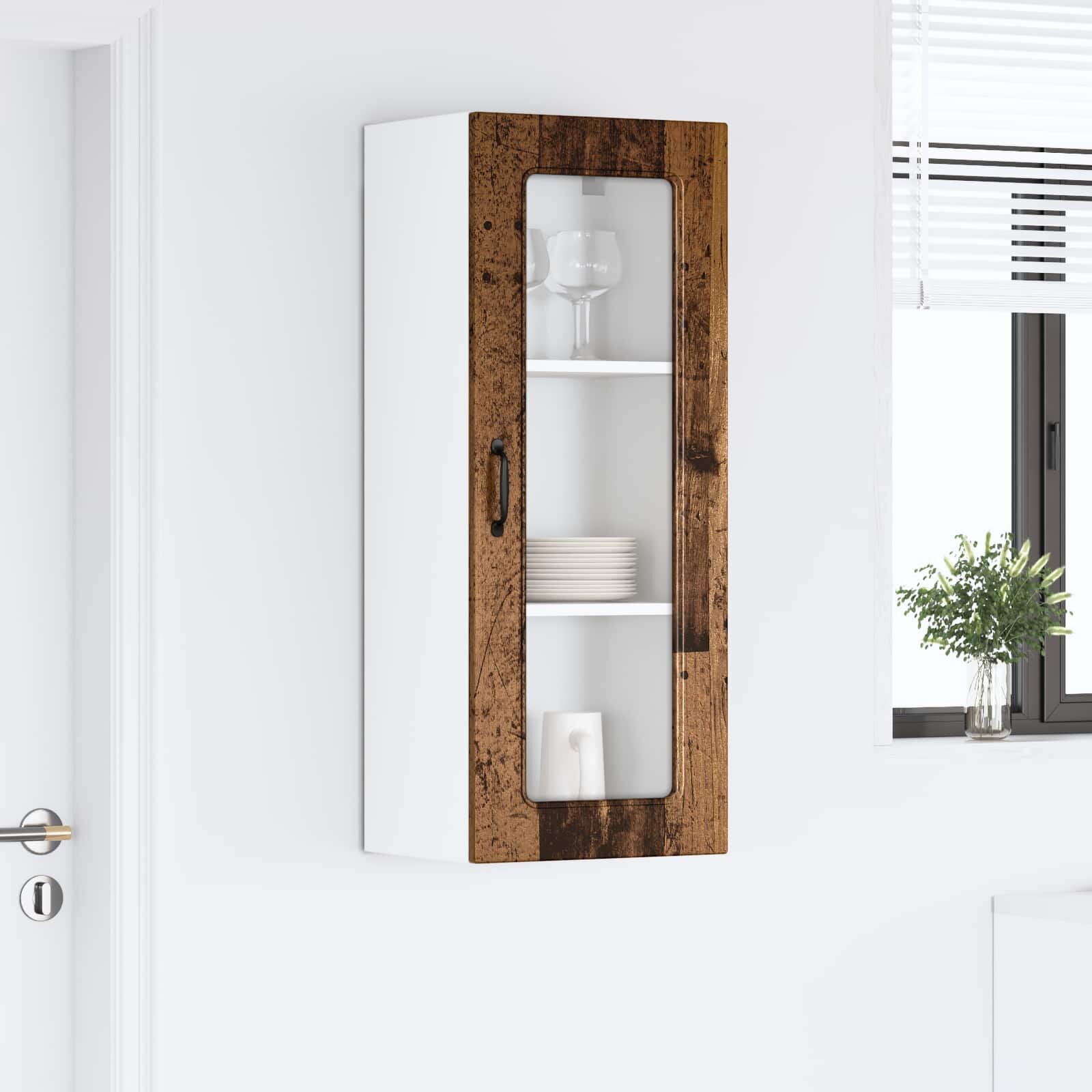 vidaXL Панел за миялна машина Kalmar Старо дърво 40 x 31 x 100 см