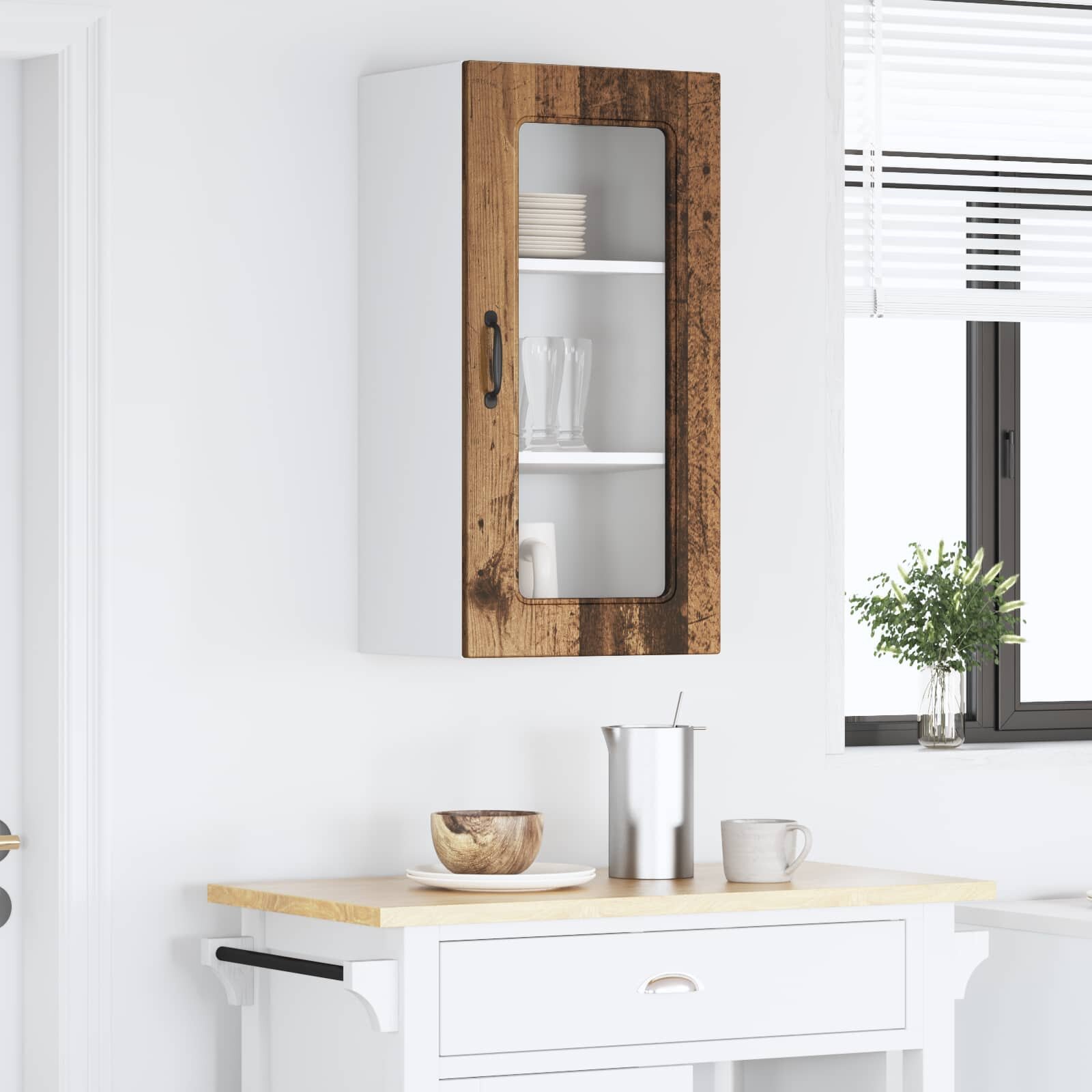 vidaXL Панел за миялна машина Kalmar Старо дърво 40 x 31 x 80 см