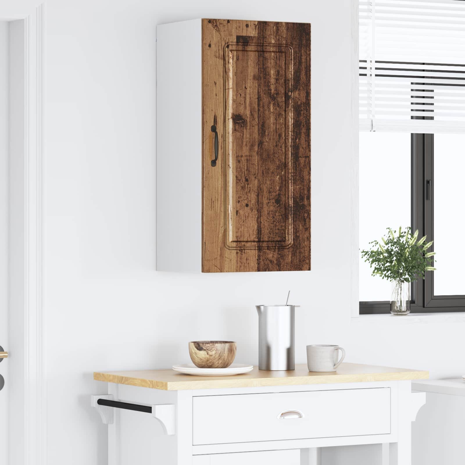 vidaXL Панел за миялна машина Kalmar Старо дърво 40 x 31 x 80 см