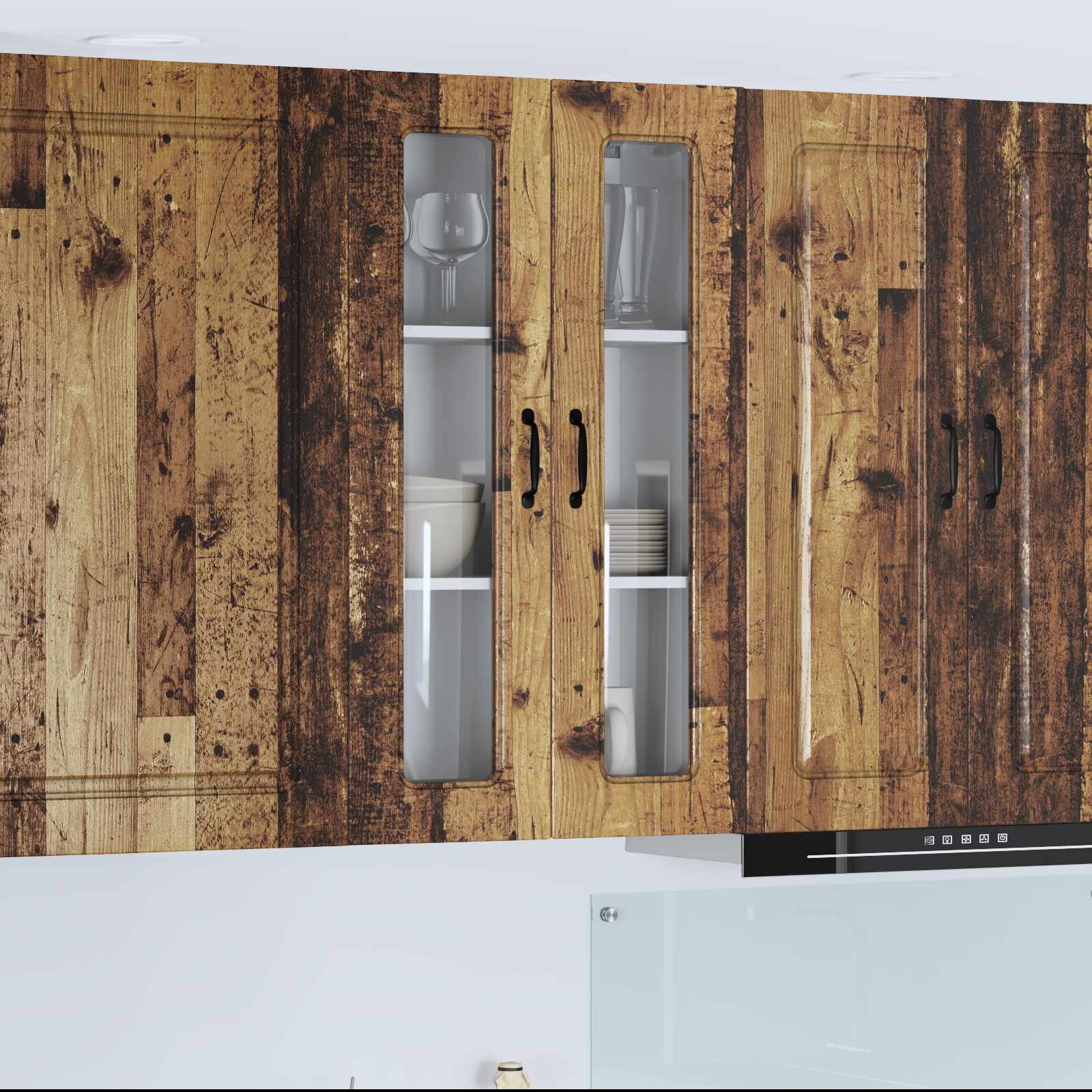 vidaXL Панел за миялна машина Kalmar Старо дърво 60 x 31 x 100 см