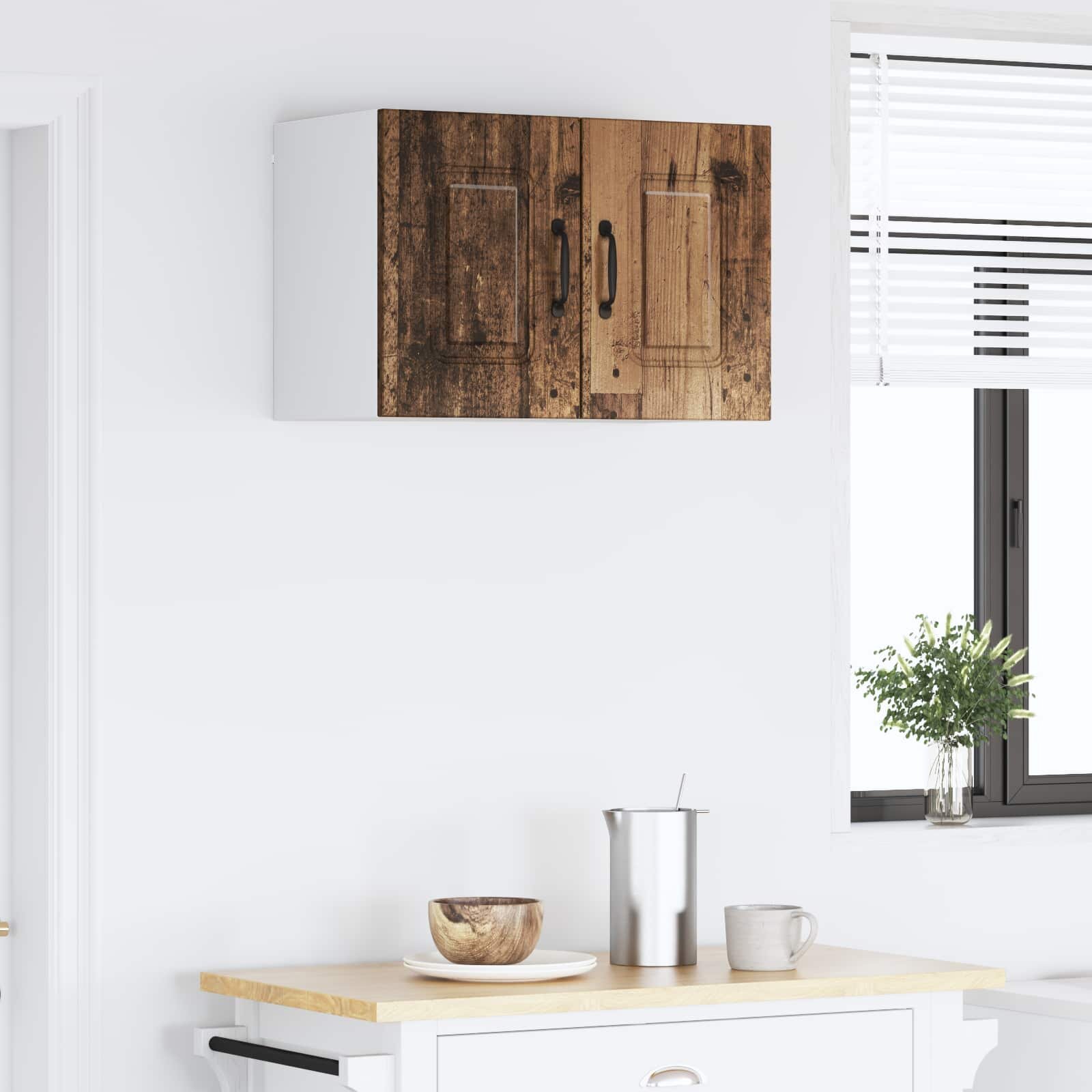 vidaXL Панел за миялна машина Kalmar Старо дърво 60 x 31 x 40 см