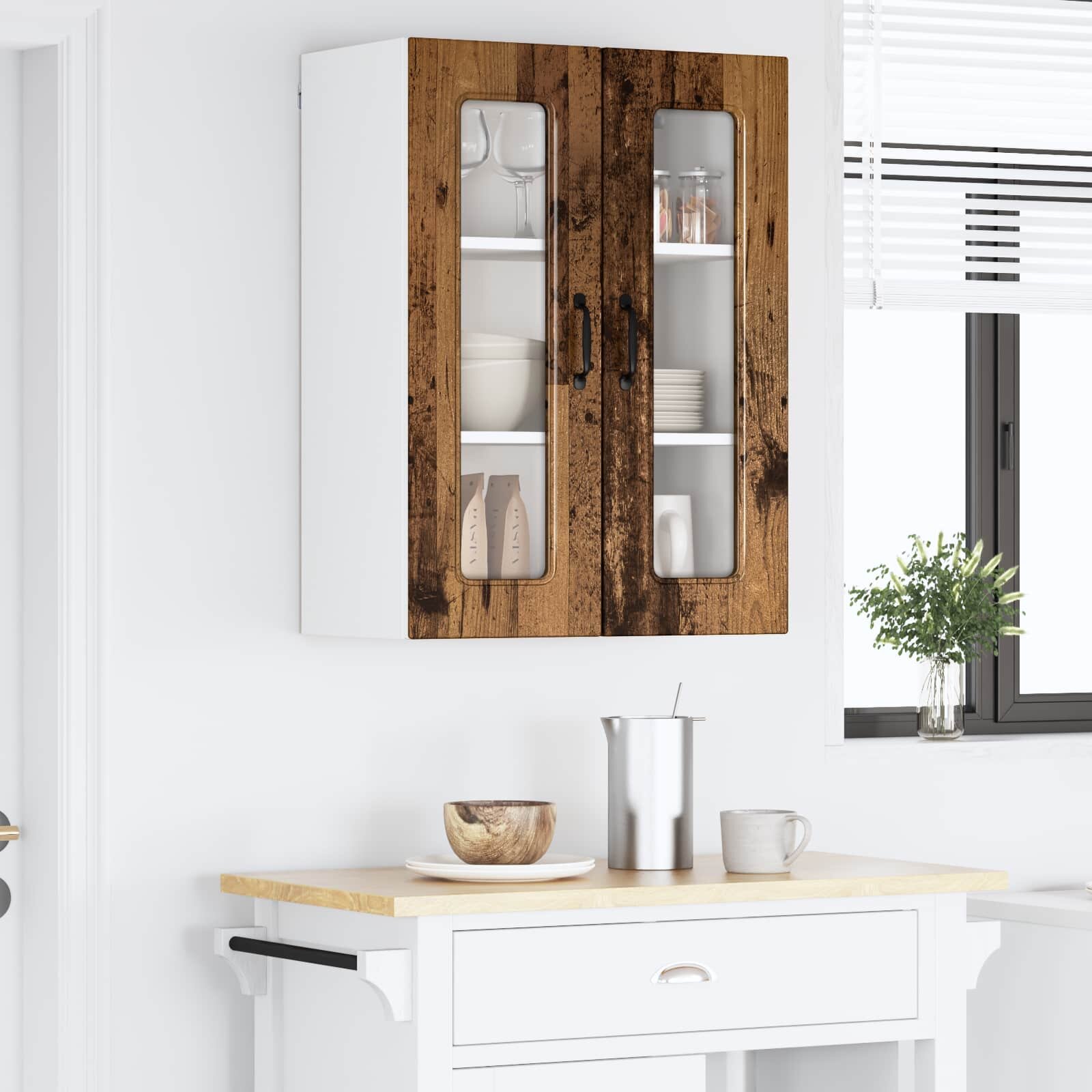 vidaXL Панел за миялна машина Kalmar Старо дърво 60 x 31 x 80 см