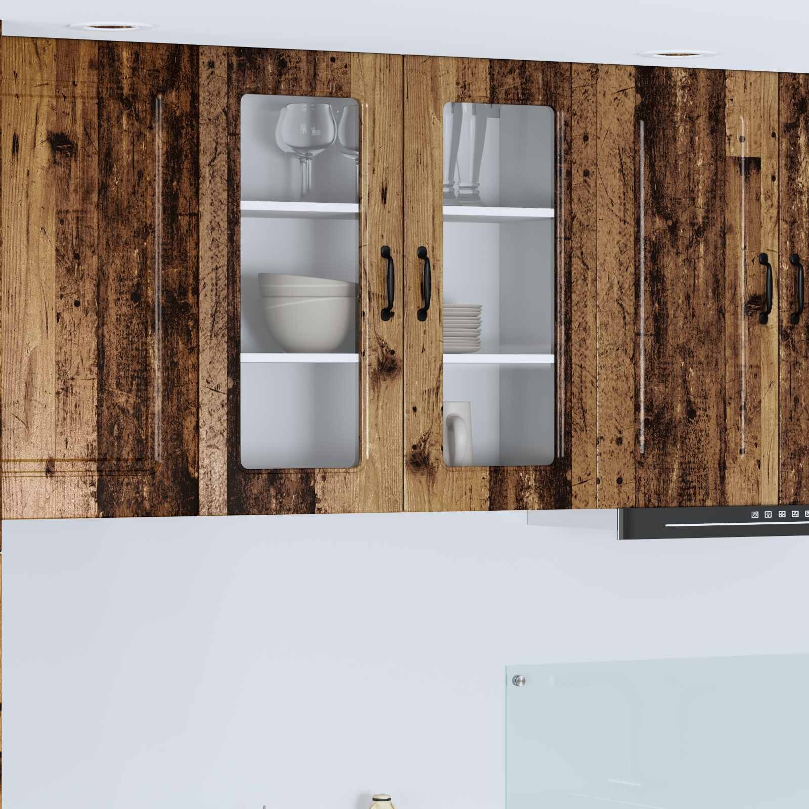 vidaXL Панел за миялна машина Kalmar Старо дърво 80 x 31 x 80 см