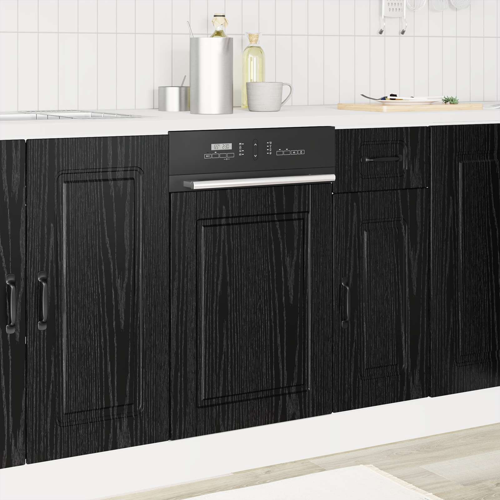 vidaXL Панел за миялна машина PORTO Черния дъб 45 x 15 x 57 см