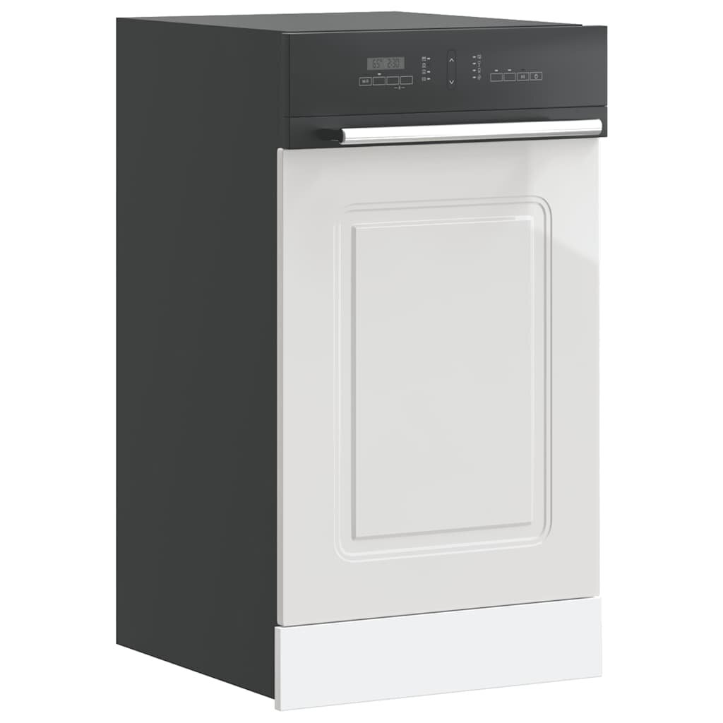 vidaXL Панел за съдомиялна машина Kalmar бял гланц 45x15x57 см инженерно дърво