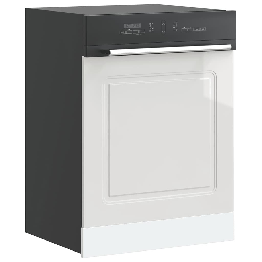 vidaXL Панел за съдомиялна машина Kalmar бял гланц 60x15x57см инженерно дърво