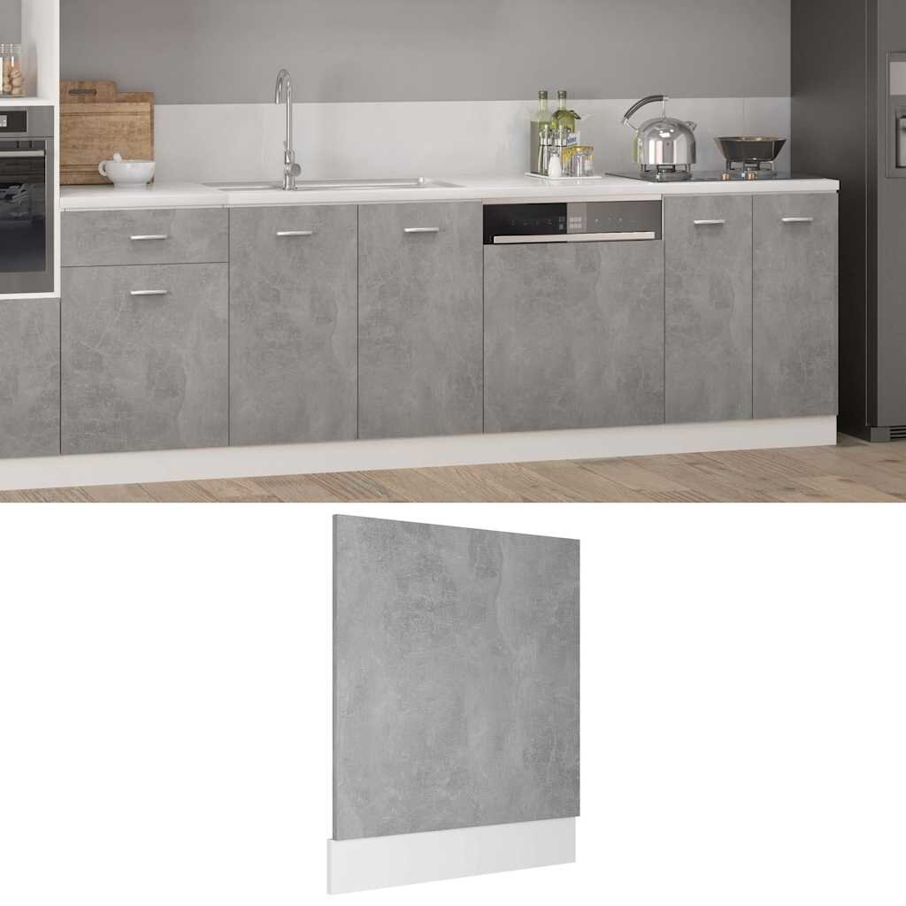 vidaXL Панел за съдомиялна машина "Lyon" бетонно сив 595x3x67 см инженерно дърво