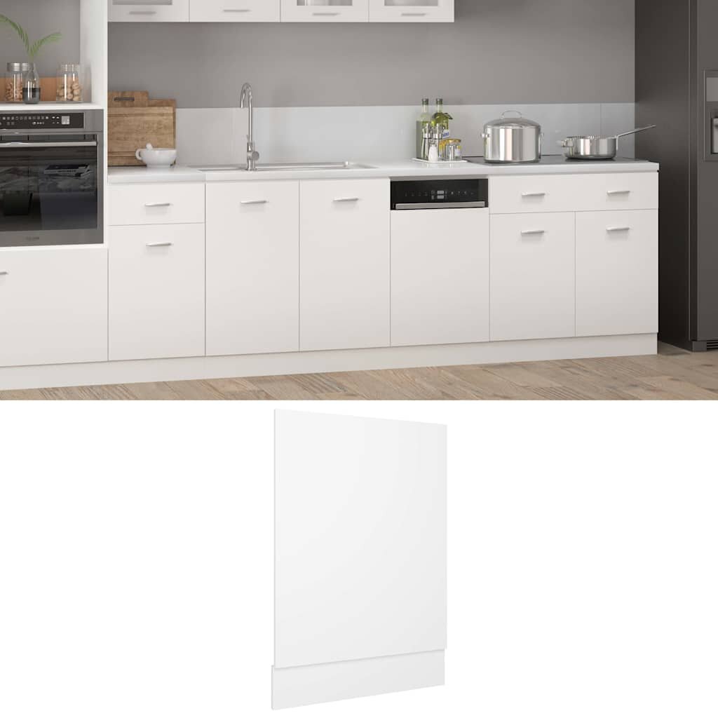 vidaXL Панел за съдомиялна машина "Lyon" бял 45x3x67 см инженерно дърво