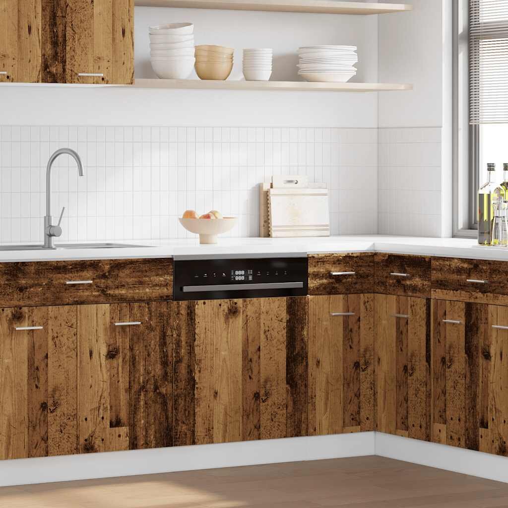 vidaXL Панел за съдомиялна машина Old Wood 60x15x67 cm