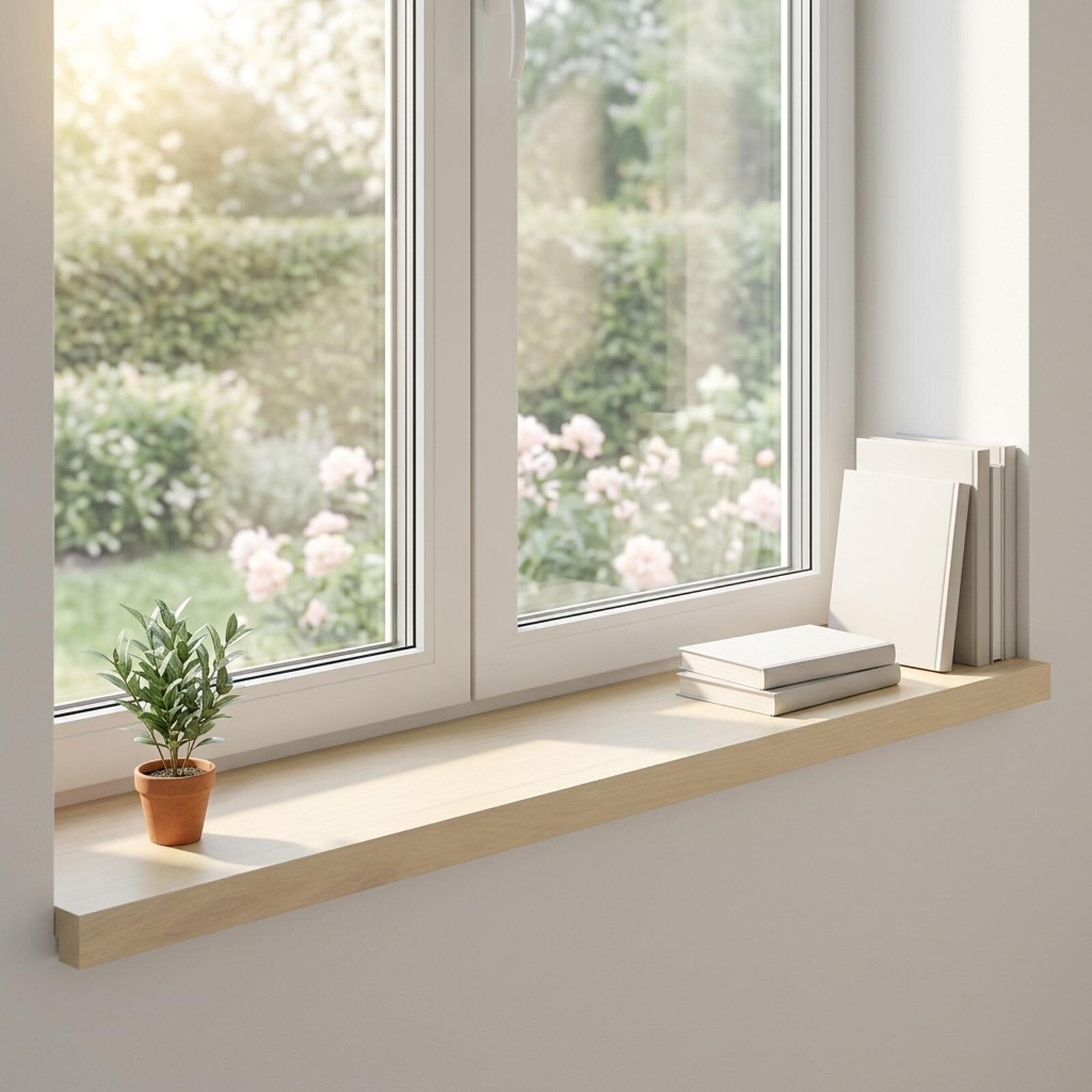 vidaXL Парапети за прозорци 2 бр. Бяло 100 x 25 x 2 cm Масивен дъб