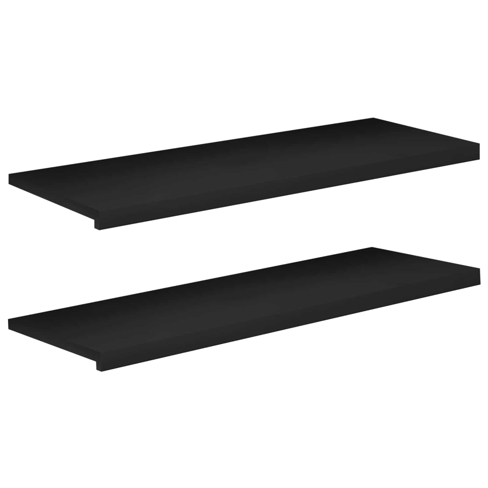 vidaXL Парапети за прозорци 2 бр. Черно 120 x 40 x 2 cm Солидно бук