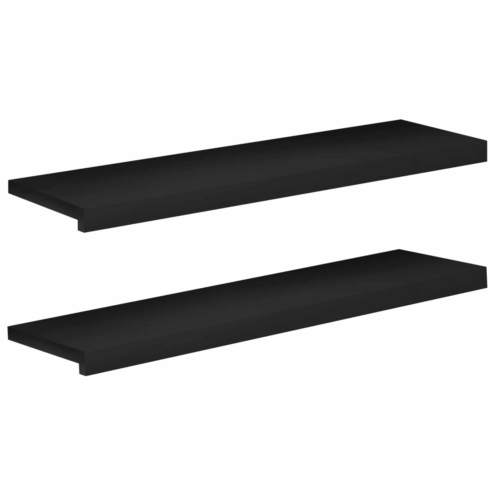vidaXL Парапети за прозорци 2 бр. Черно 90 x 30 x 2 cm Солидно бук