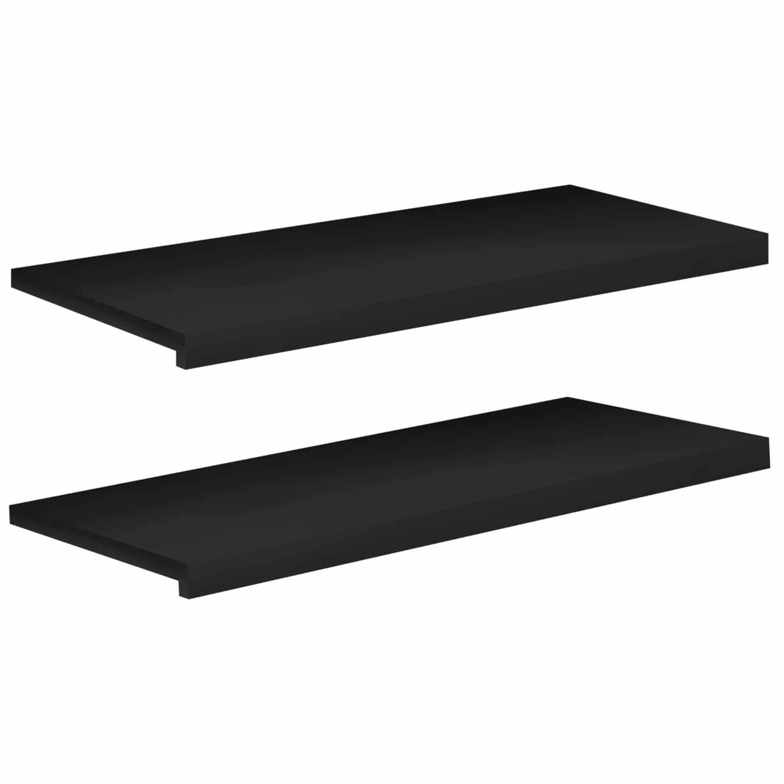 vidaXL Парапети за прозорци 2 бр. Черно 90 x 40 x 2 cm Солидно бук