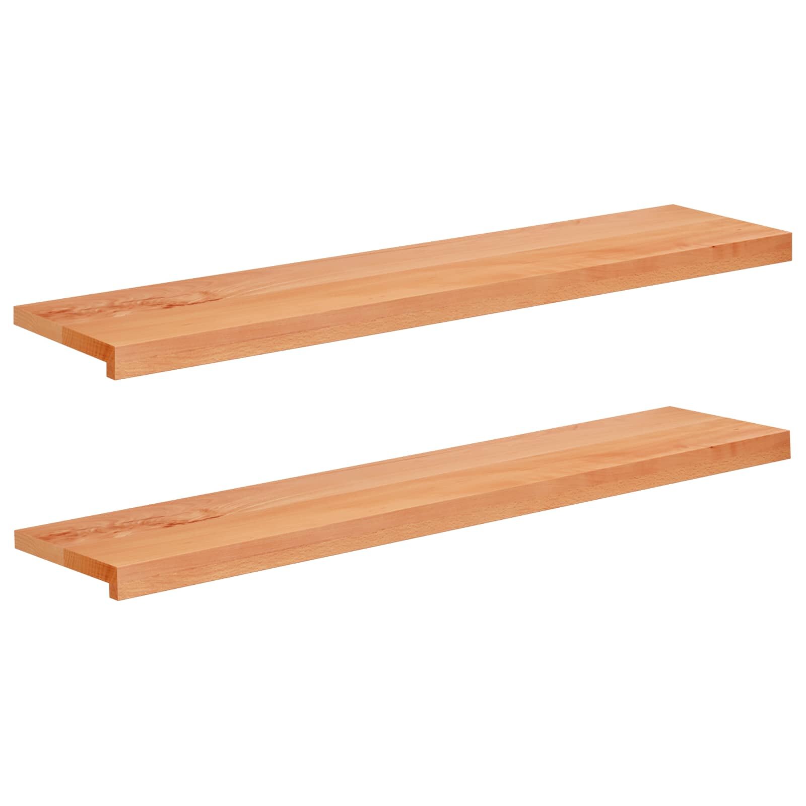 vidaXL Парапети за прозорци 2 бр. Лак 110 x 30 x 2 cm Солидно бук