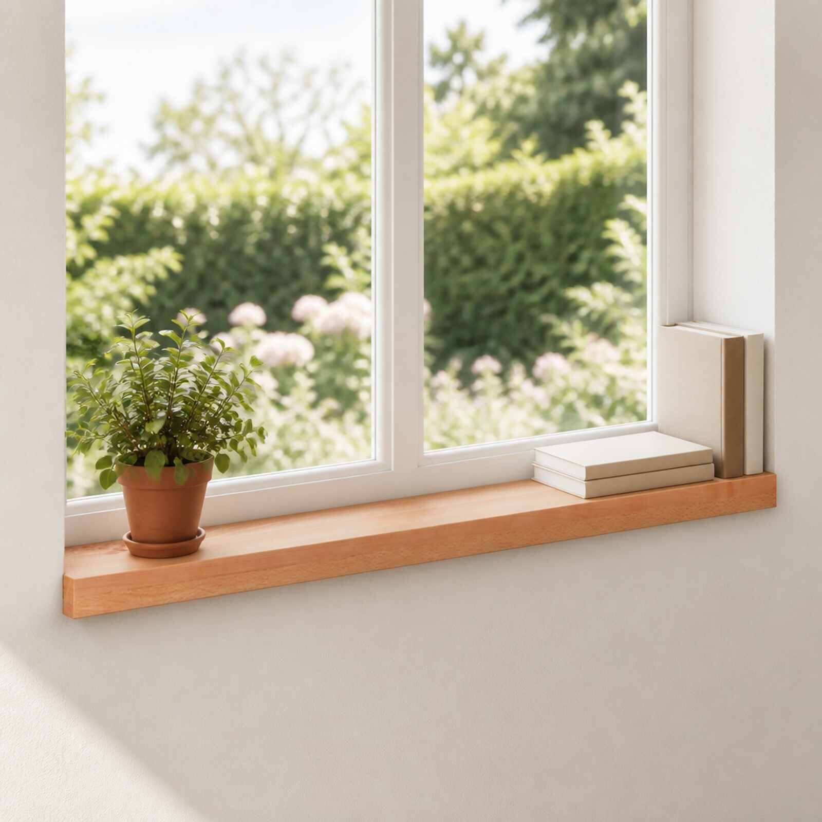 vidaXL Парапети за прозорци 2 бр. Лак 90 x 15 x 2 cm Солидно бук