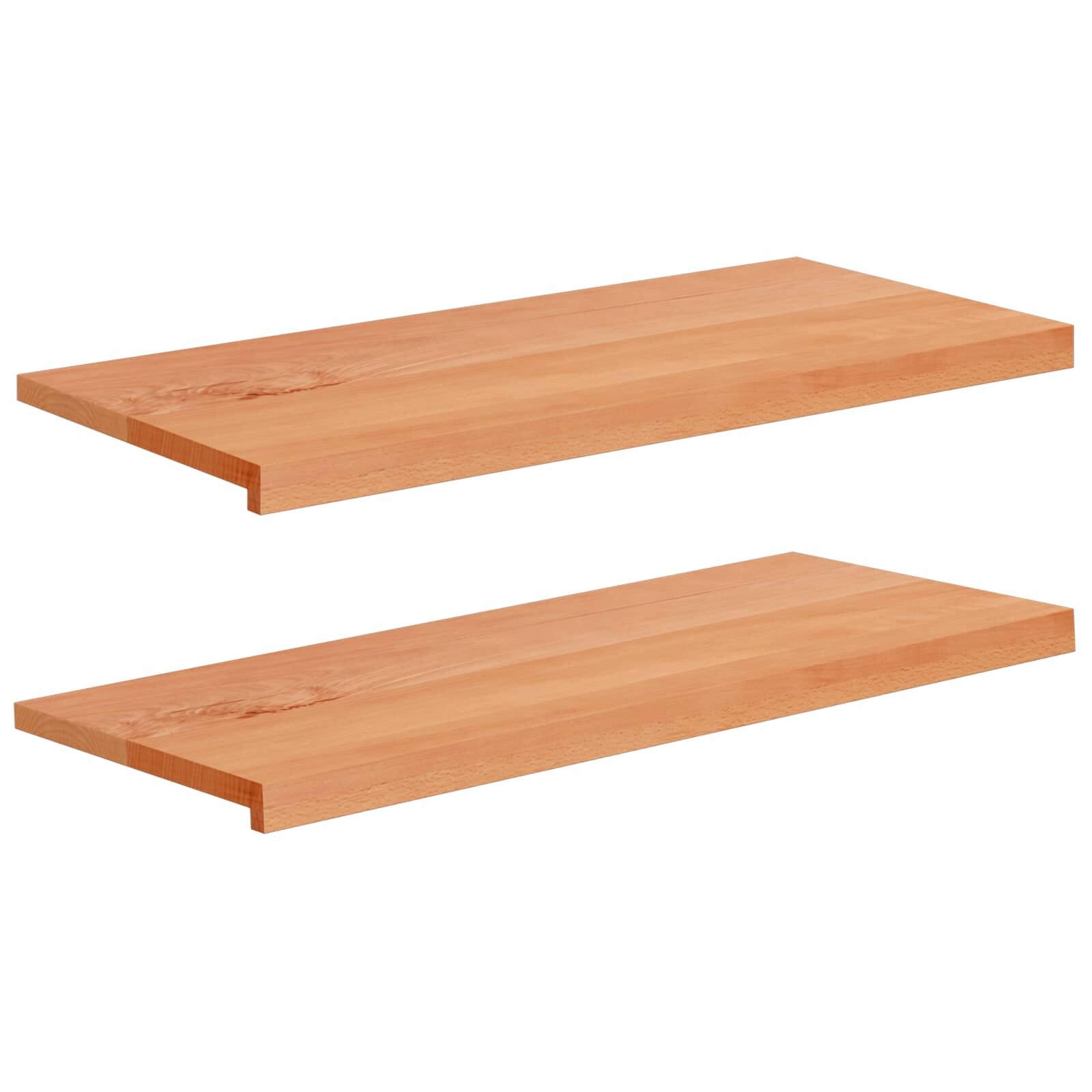 vidaXL Парапети за прозорци 2 бр. Лакиран 100 x 40 x 2 cm Солидно бук