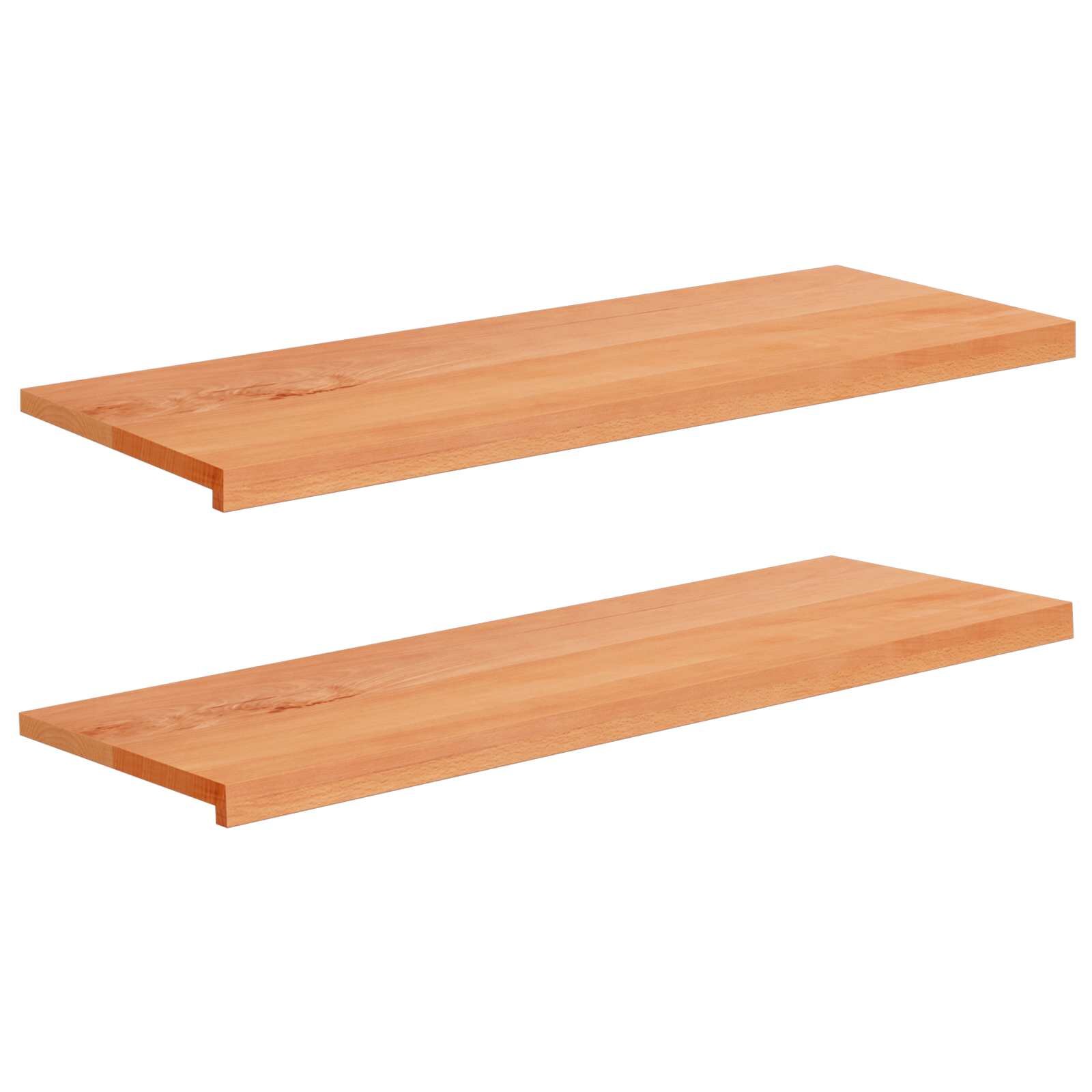 vidaXL Парапети за прозорци 2 бр. Лакиран 120 x 40 x 2 cm Солидно бук