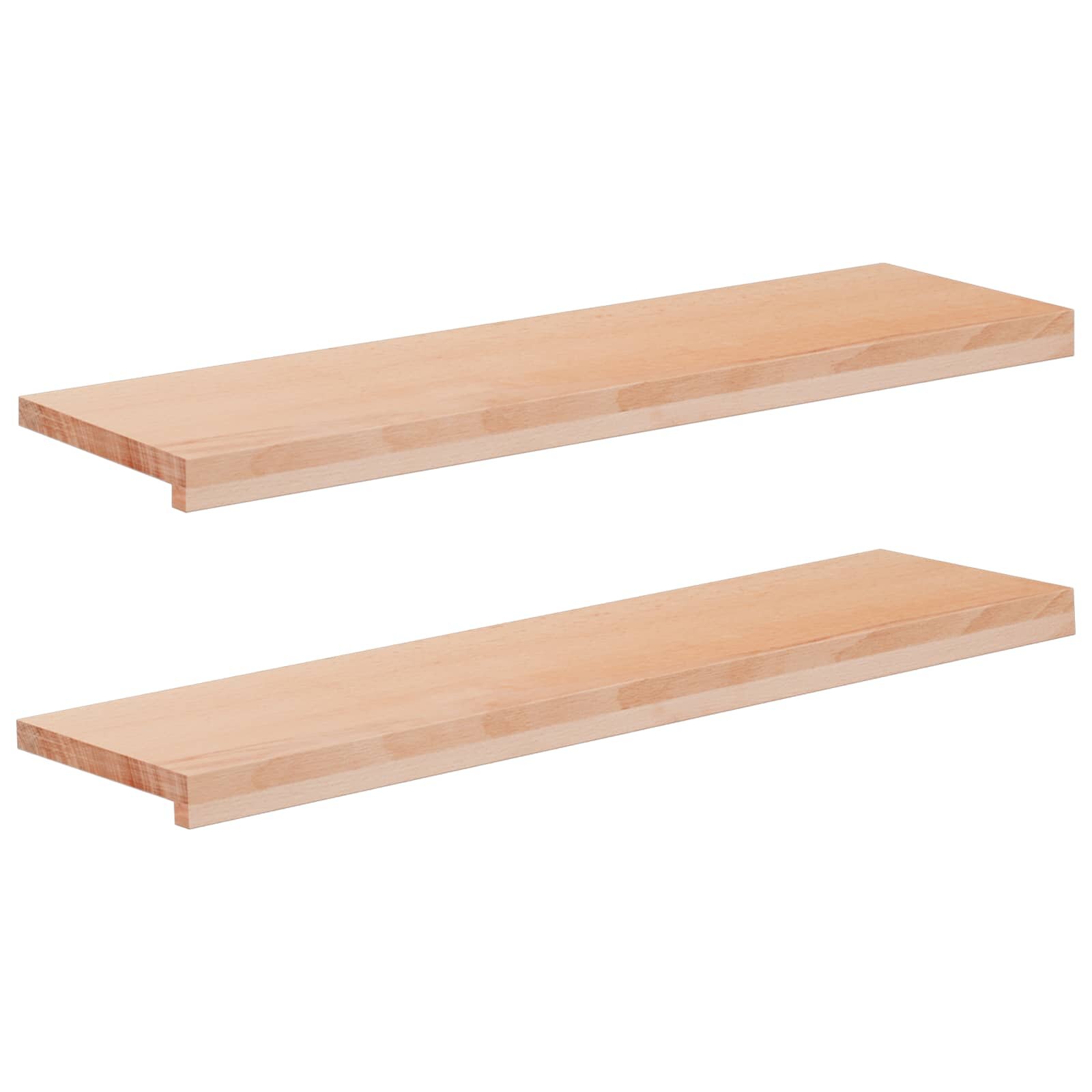 vidaXL Парапети за прозорци 2 бр. Натурално 90 x 25 x 2 cm Солидно бук