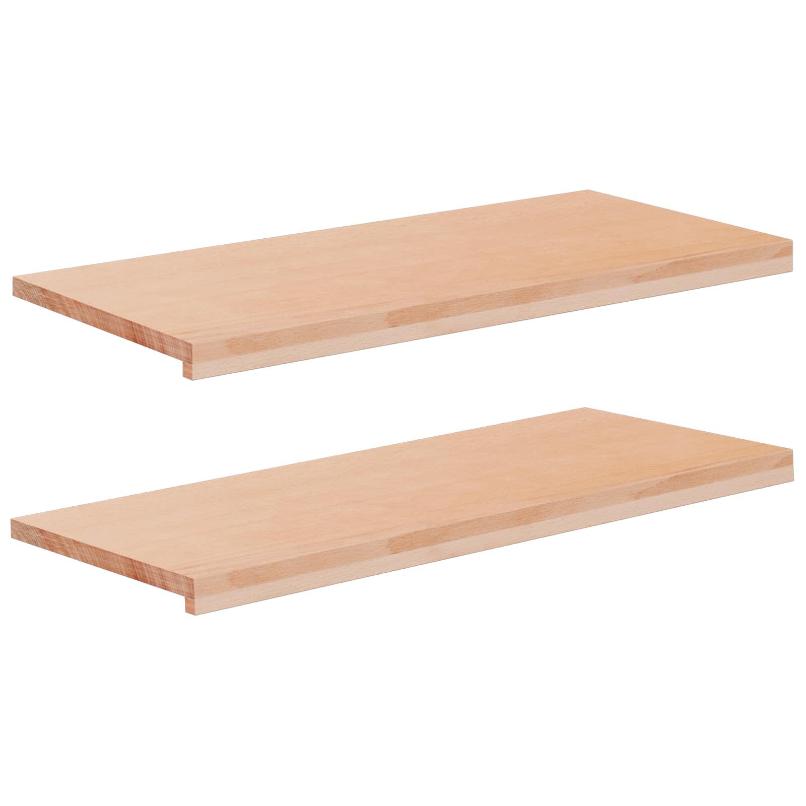 vidaXL Парапети за прозорци 2 бр. Натурално 90 x 40 x 2 cm Солидно бук