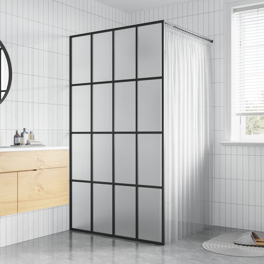 vidaXL Параван за баня матирано закалено стъкло 100x195 см