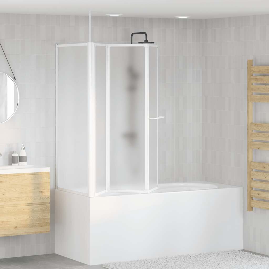 vidaXL Параван за душ/вана L форма 70x120x137 см 4 панела сгъваем
