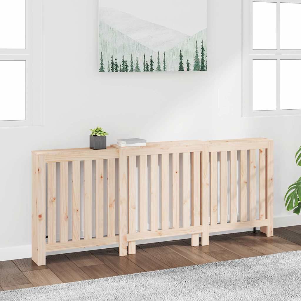 vidaXL Параван за радиатор 210x21x85 см борово дърво масив