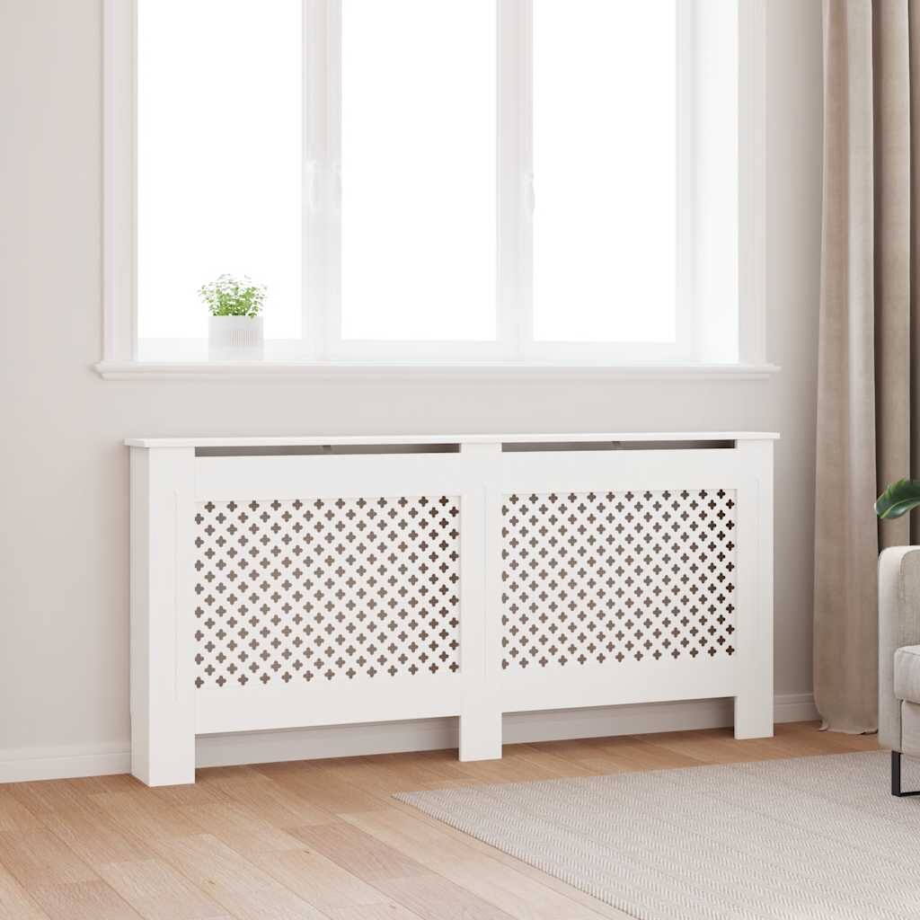 vidaXL Параван за радиатор бял 172x19x815 см МДФ