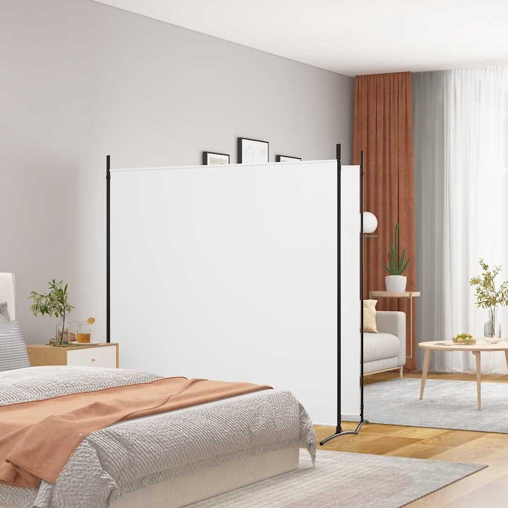 vidaXL Параван за стая 2 панела бял 348x180 см плат