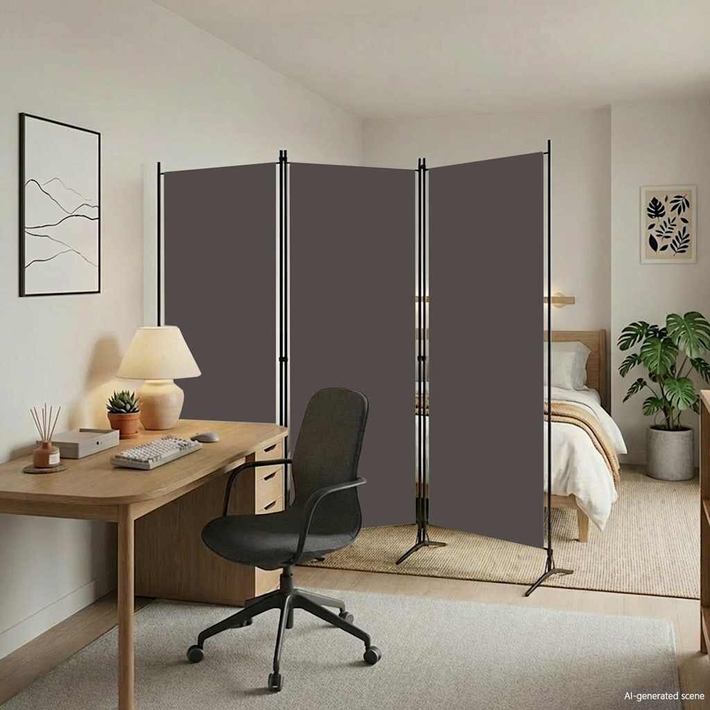 vidaXL Параван за стая 3 панела антрацит 260x180 см