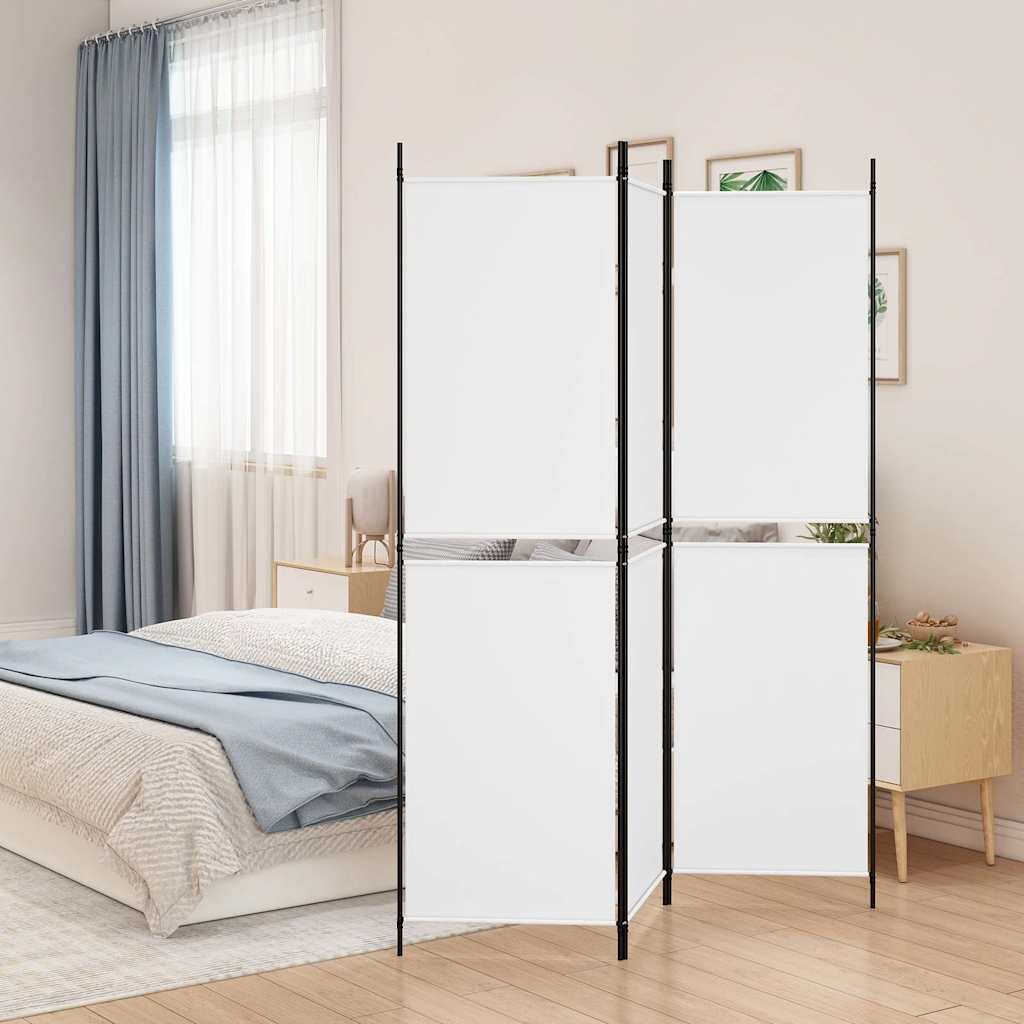 vidaXL Параван за стая 3 панела бял 150x180 см плат