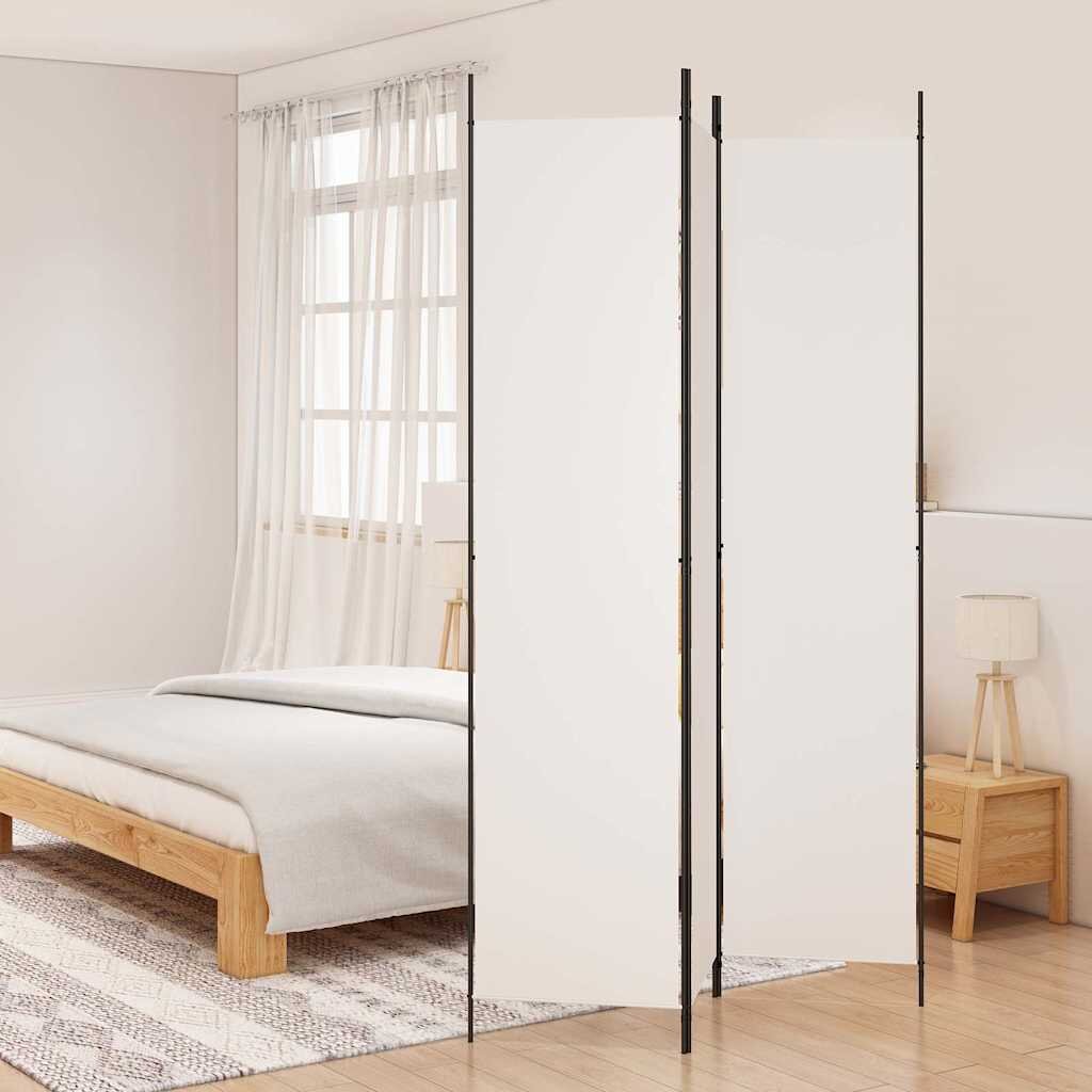 vidaXL Параван за стая 3 панела бял 150x220 см плат