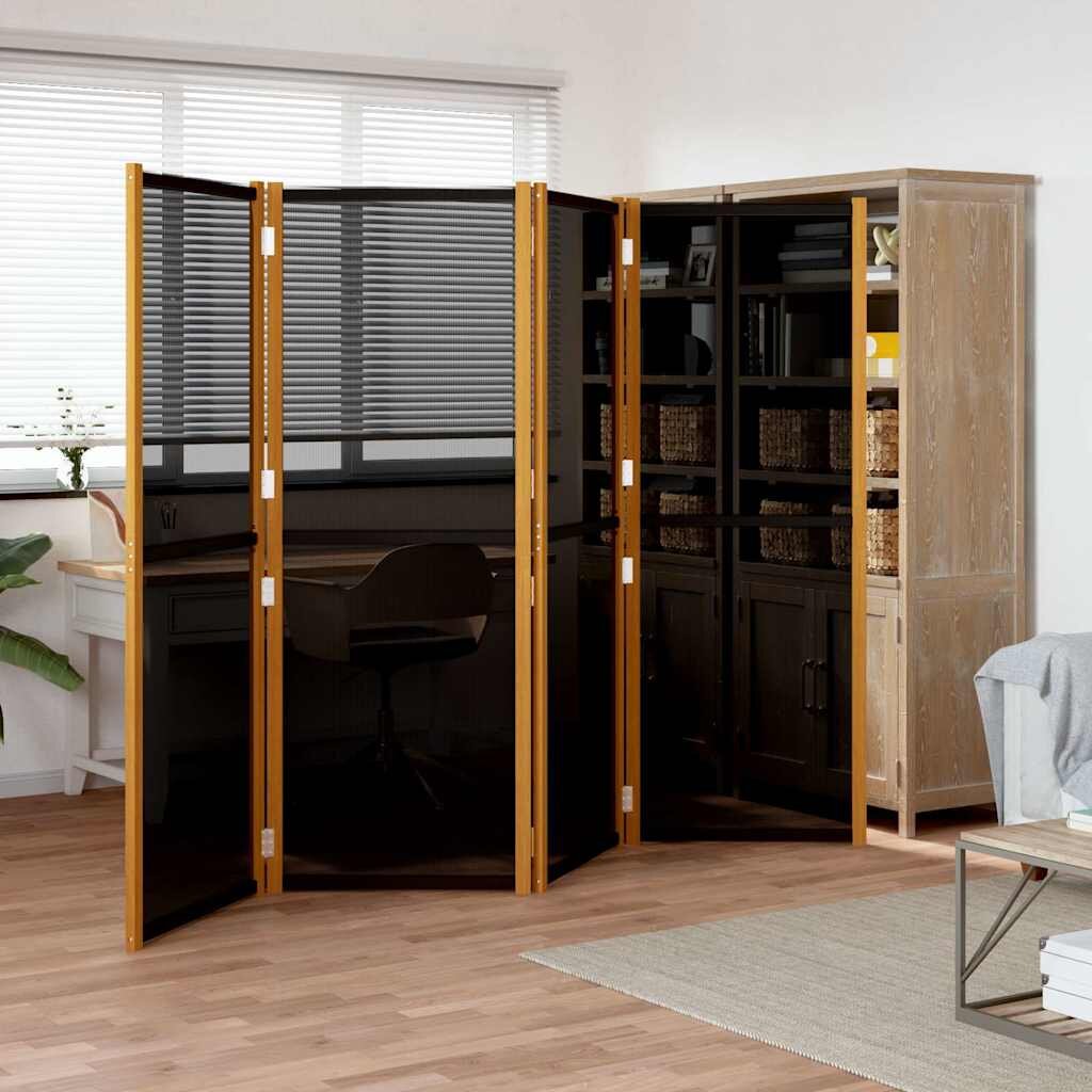 vidaXL Параван за стая 4 панела черен 280x180 cм