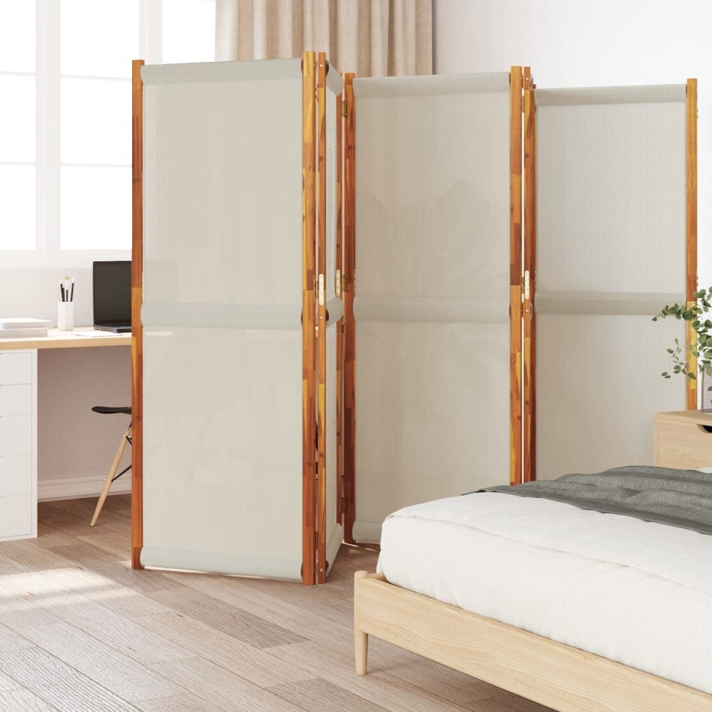 vidaXL Параван за стая 5 панела светлосив 350x180 cм